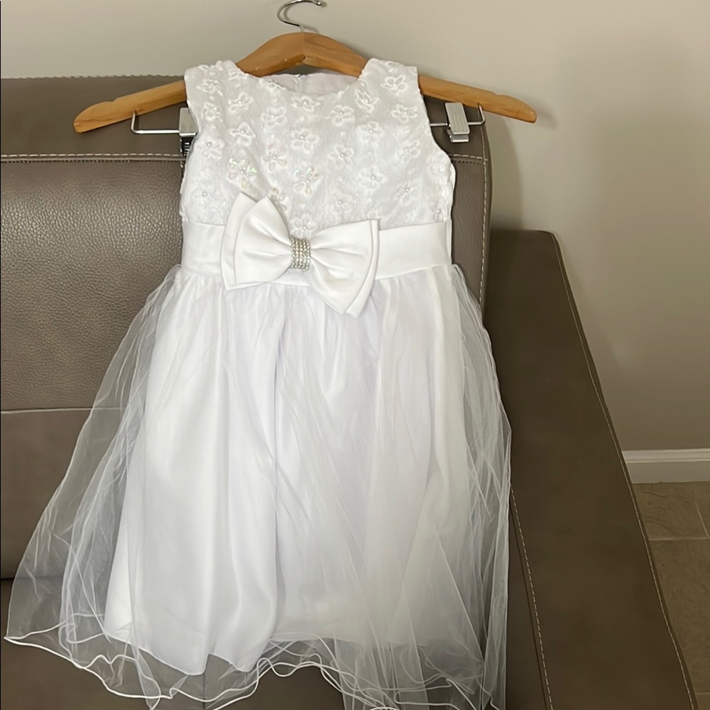 White Embellished Tiered Sleeveless Sundress